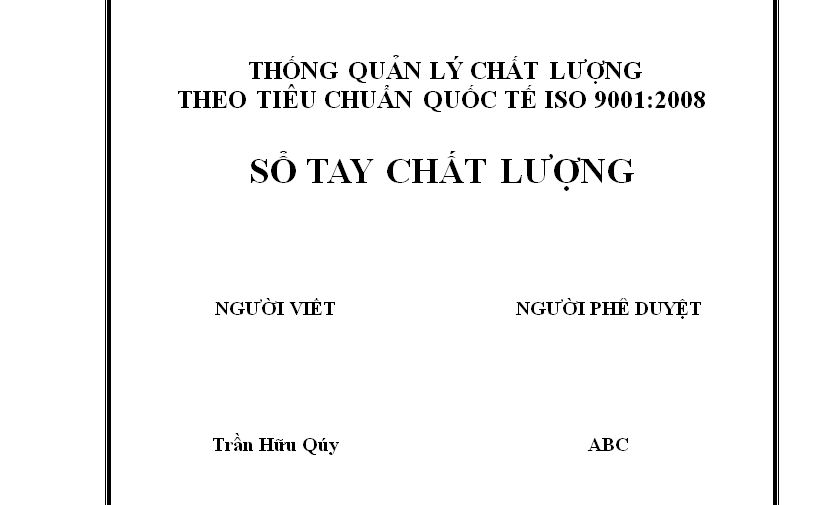 Sổ tay chất lượng doanh nghiệp